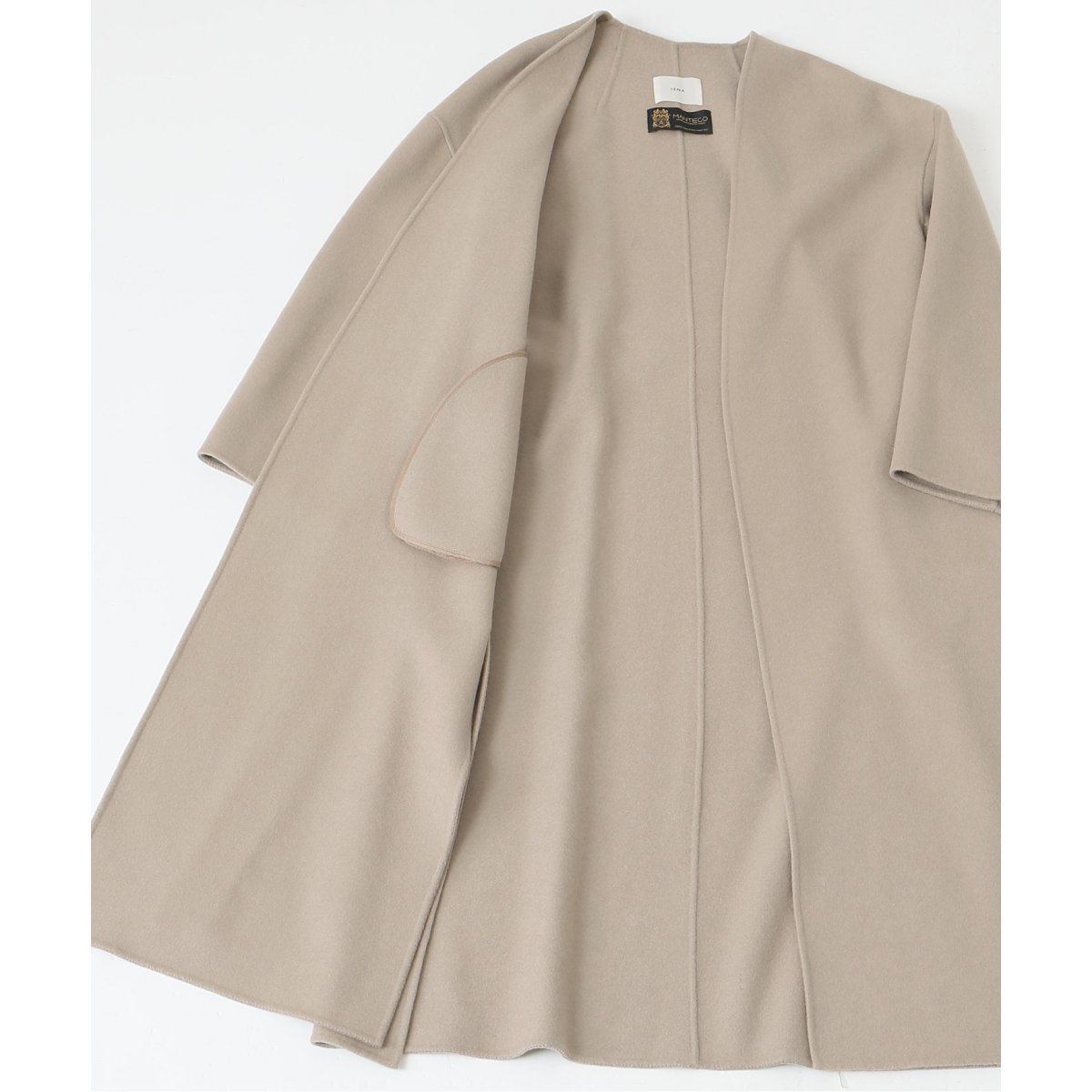イエナ／美品❤️MANTECOダブルフェイスリバーコート ベージュ38 IENA（イエナ）の「MANTECOダブルフェイスコート◇（その他