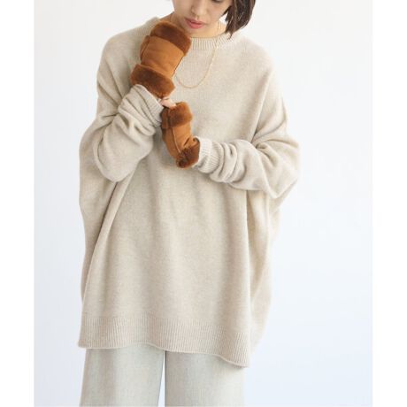 追加》ウールカシミヤ ワイドクルーネックプルオーバー◇ | イエナ  