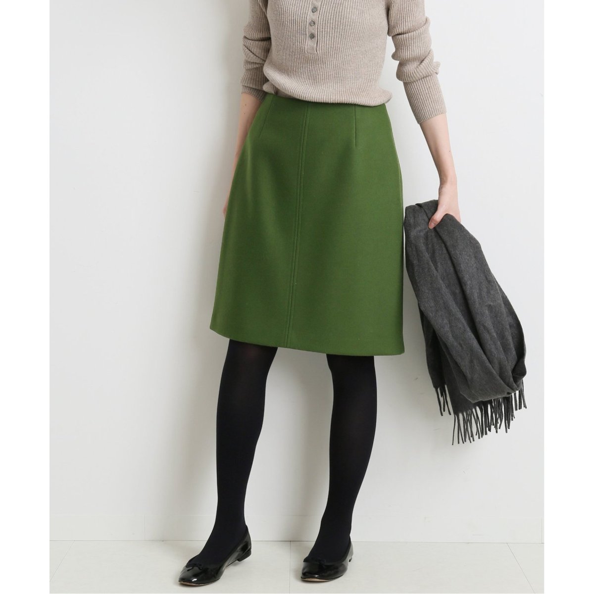 36サイズ感【新品タグ付】IENA メルトン台形スカート サイズ40