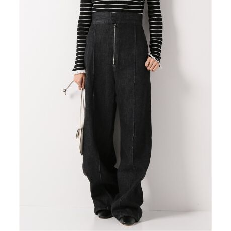 LIVINGTONE/リヴィントーン】BLEK ZIP FLY HIGH WAIST デニムパンツ 