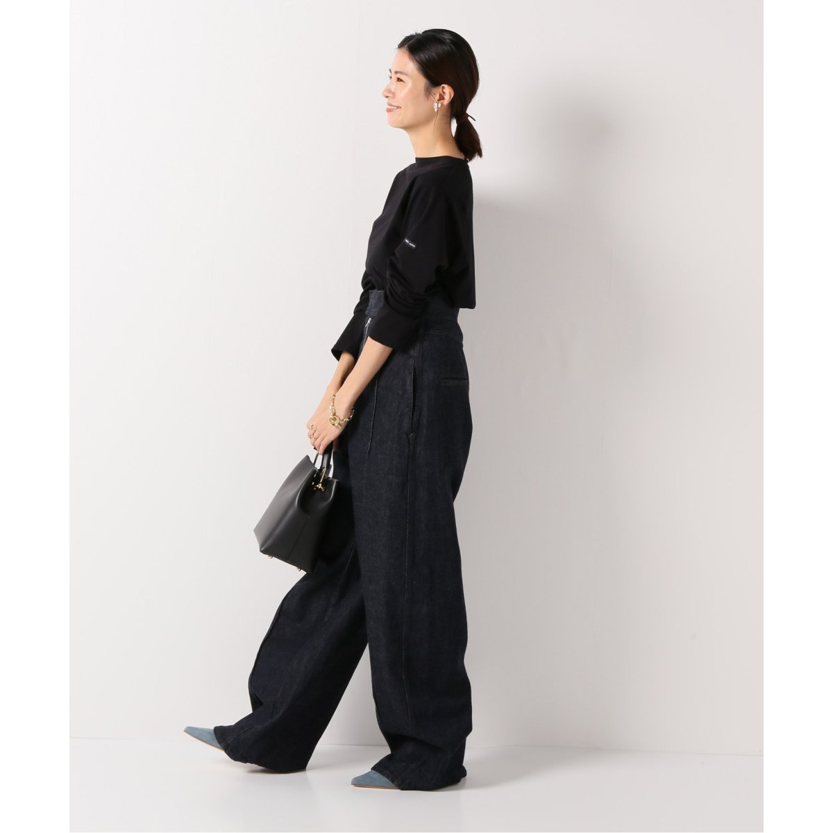LIVINGTONE/リヴィントーン】BLEK ZIP FLY HIGH WAIST デニム