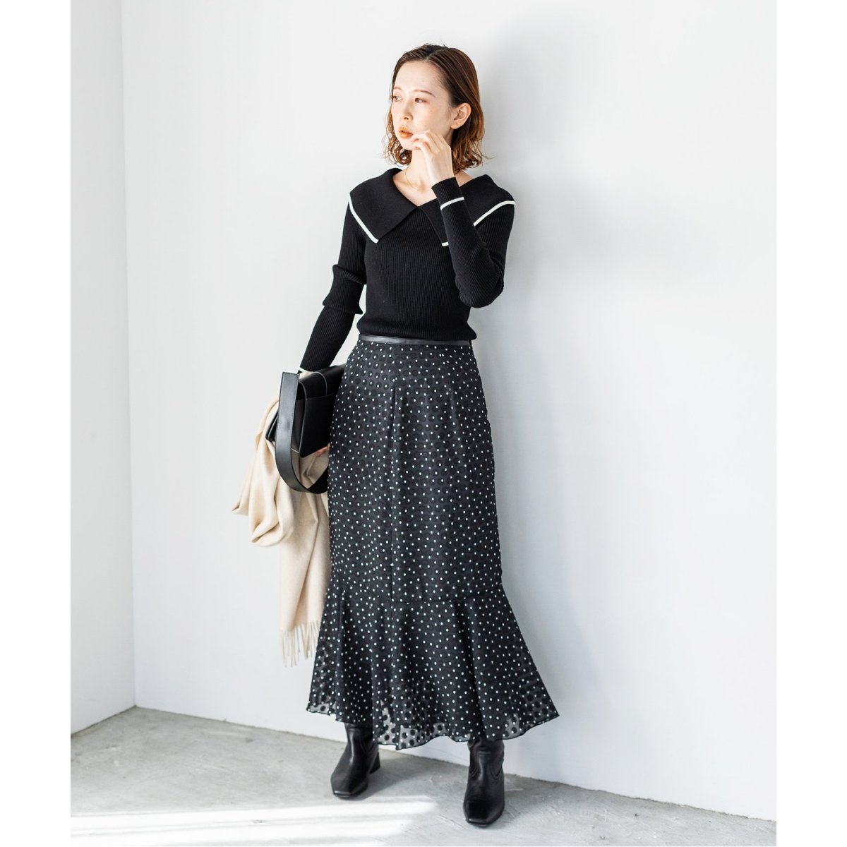 美品　iena ファインウール ショールカラーリブプルオーバー IENA（イエナ）の「ファインウール ショールカラーリブプル