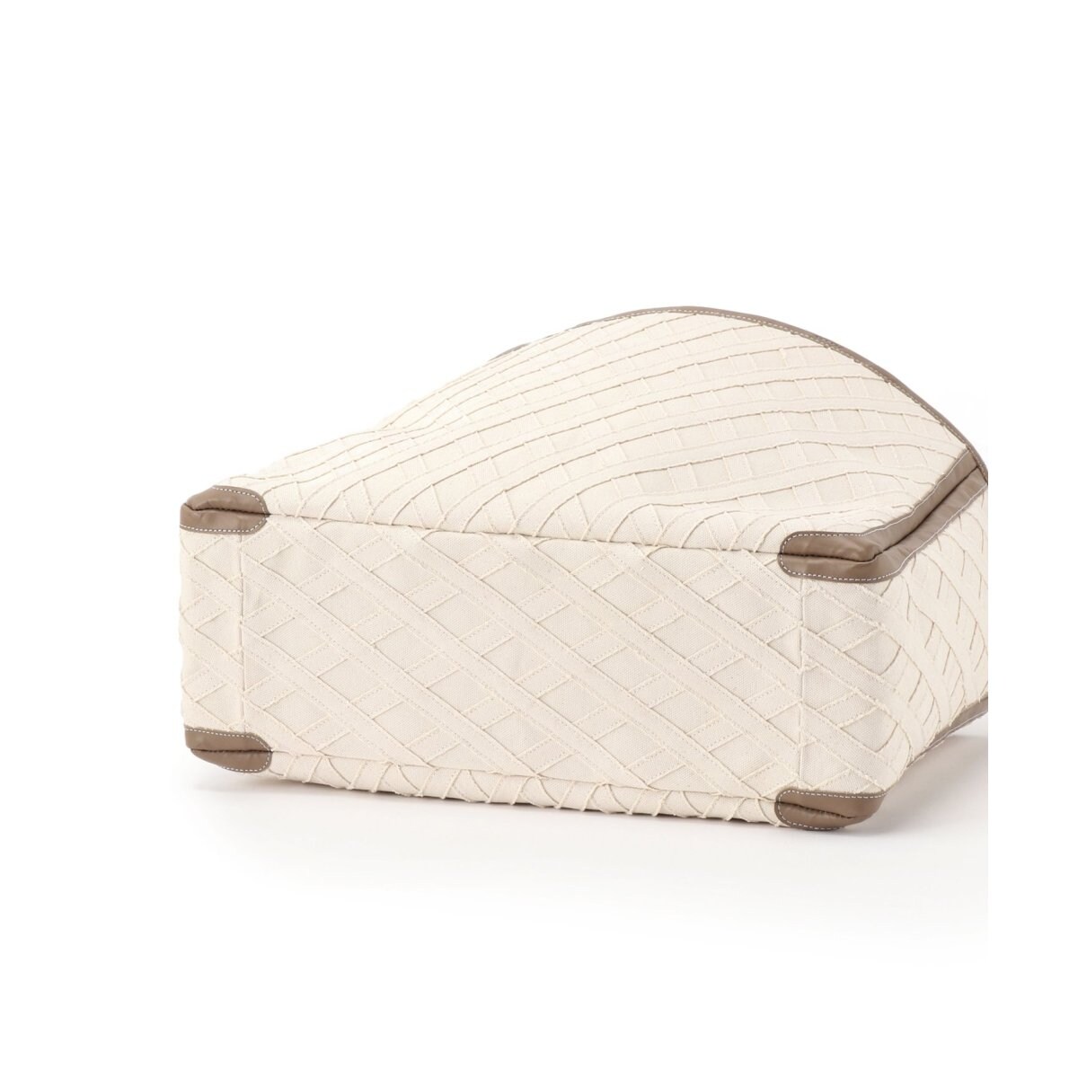 LUDLOW クロスストライプトートバッグ L キャンバス レザー ラドロー