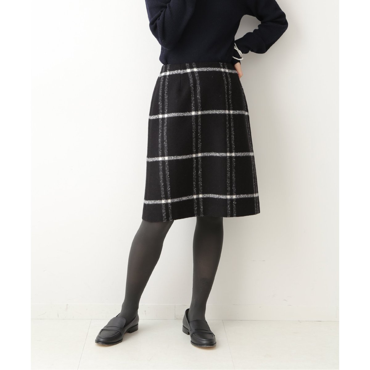 IENA NALYA ビックチェック台形スカート 38+apple-en.jp
