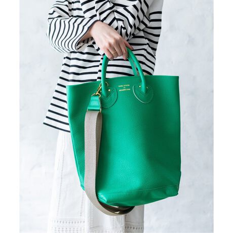 YOUNG&OLSEN/ヤングアンドオルセン】EMBOSSED LEATHER HAVERSACK 