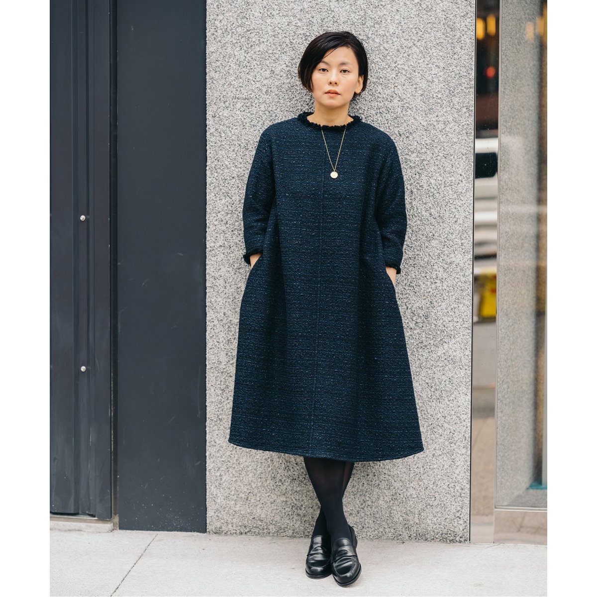 【新品】IENA ＆NAVY ツイードワンピース 38 ＆NAVY ツィードワンピース◇ | イエナ(IENA) | マルイウェブチャネル