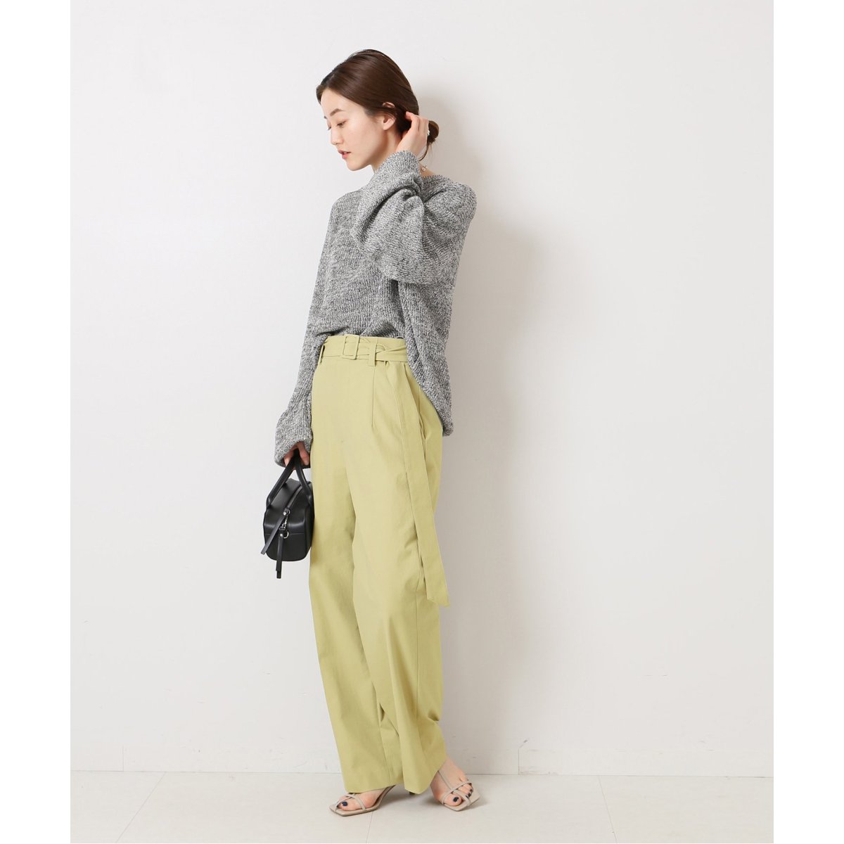 IENA PEストレッチサージベルテッドパンツ