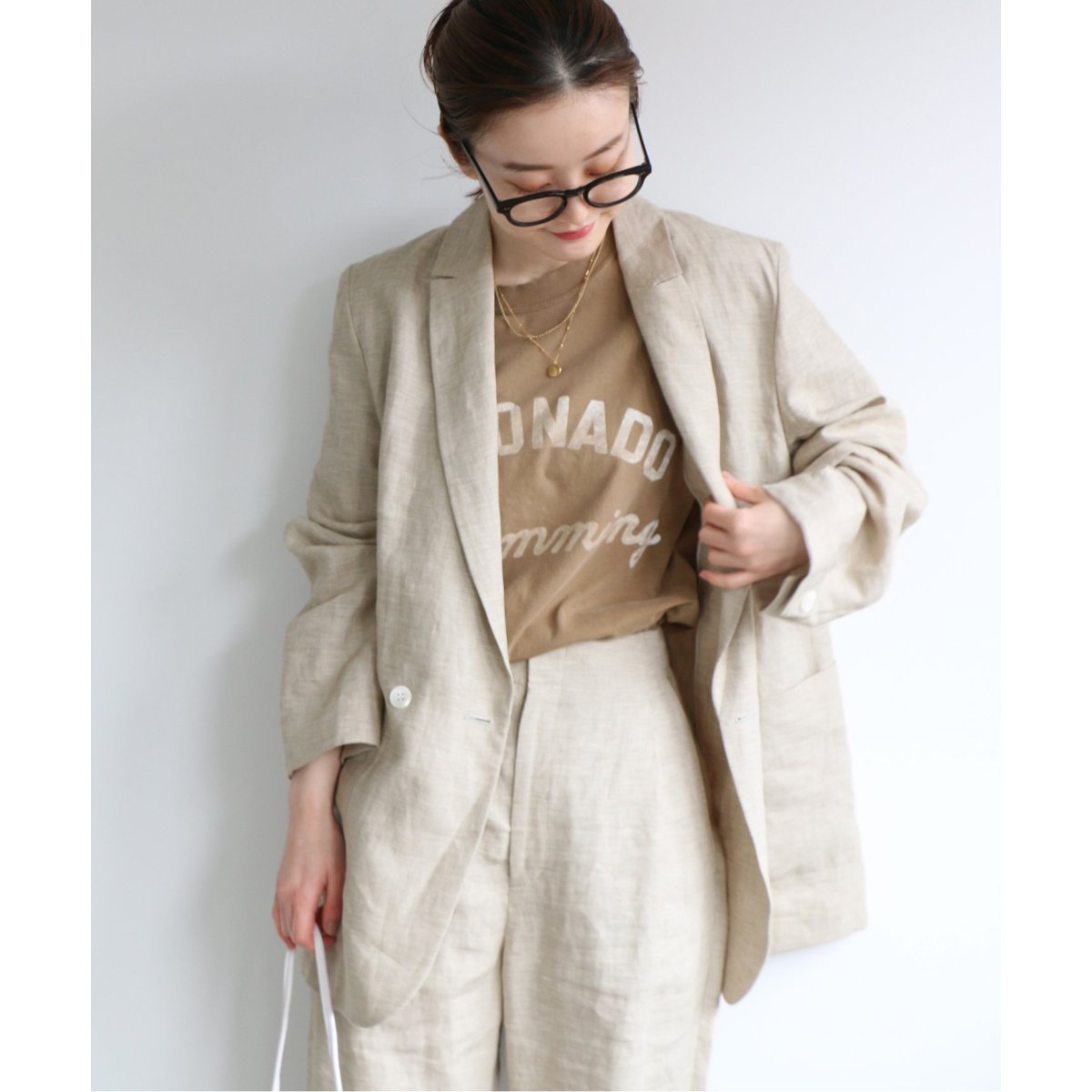 美品】IENAフレンチリネンジャケット ネイビーM