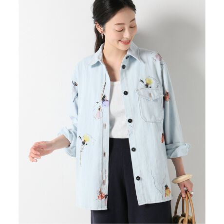 forte_forte/フォルテフォルテ】singing bloom プリントデニムシャツ  