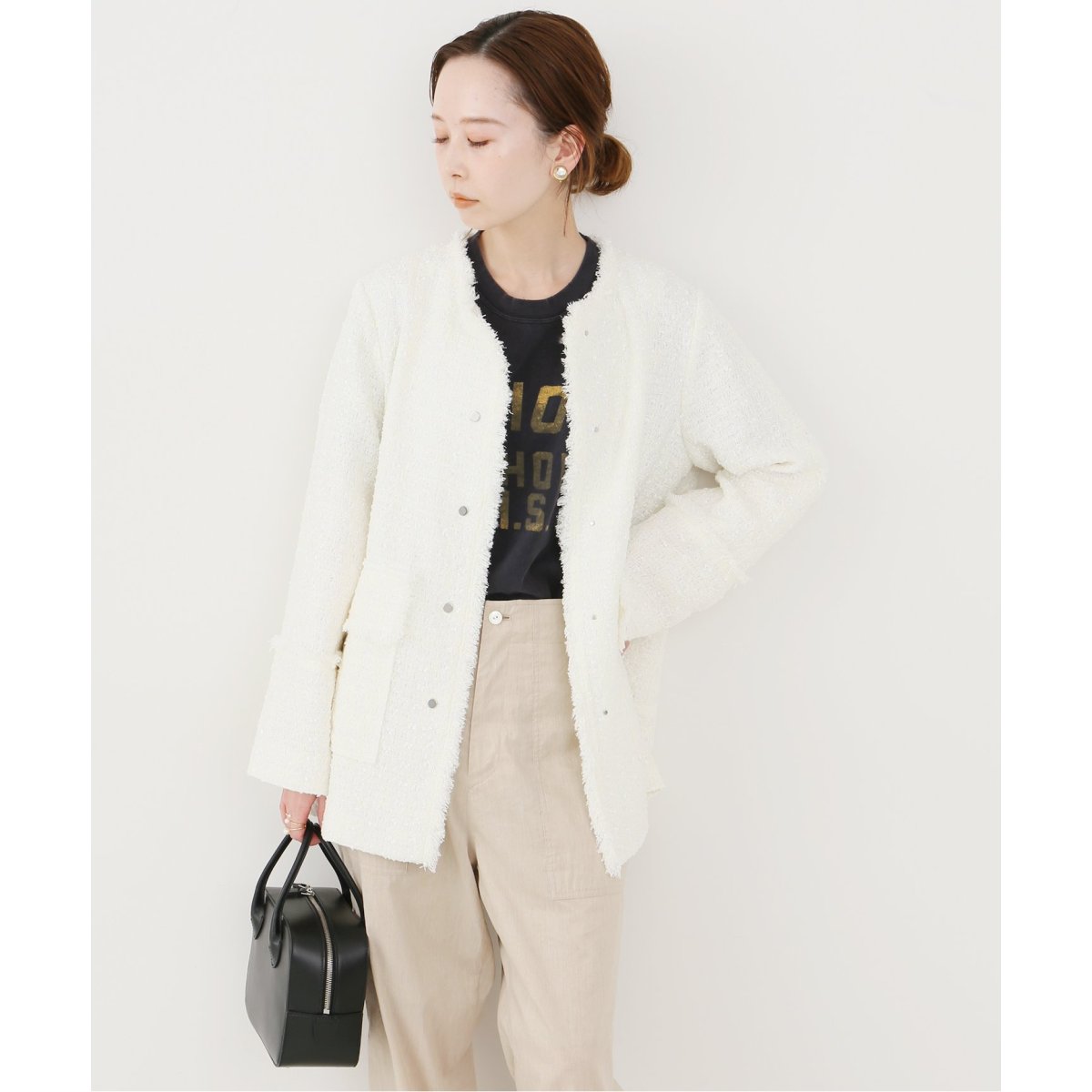 IENA Marin Tweed ジャケット ツイードジャケット IENA - IENA marin tweed jacket ツイードジャケットの通販 by