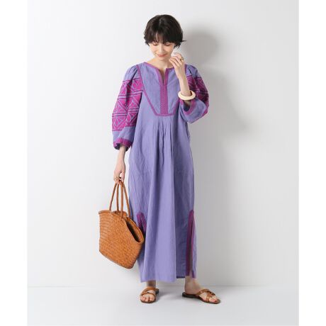 SARA MALLIKA/サラマリカ】コットンリネン HEAVY EMB ワンピース  