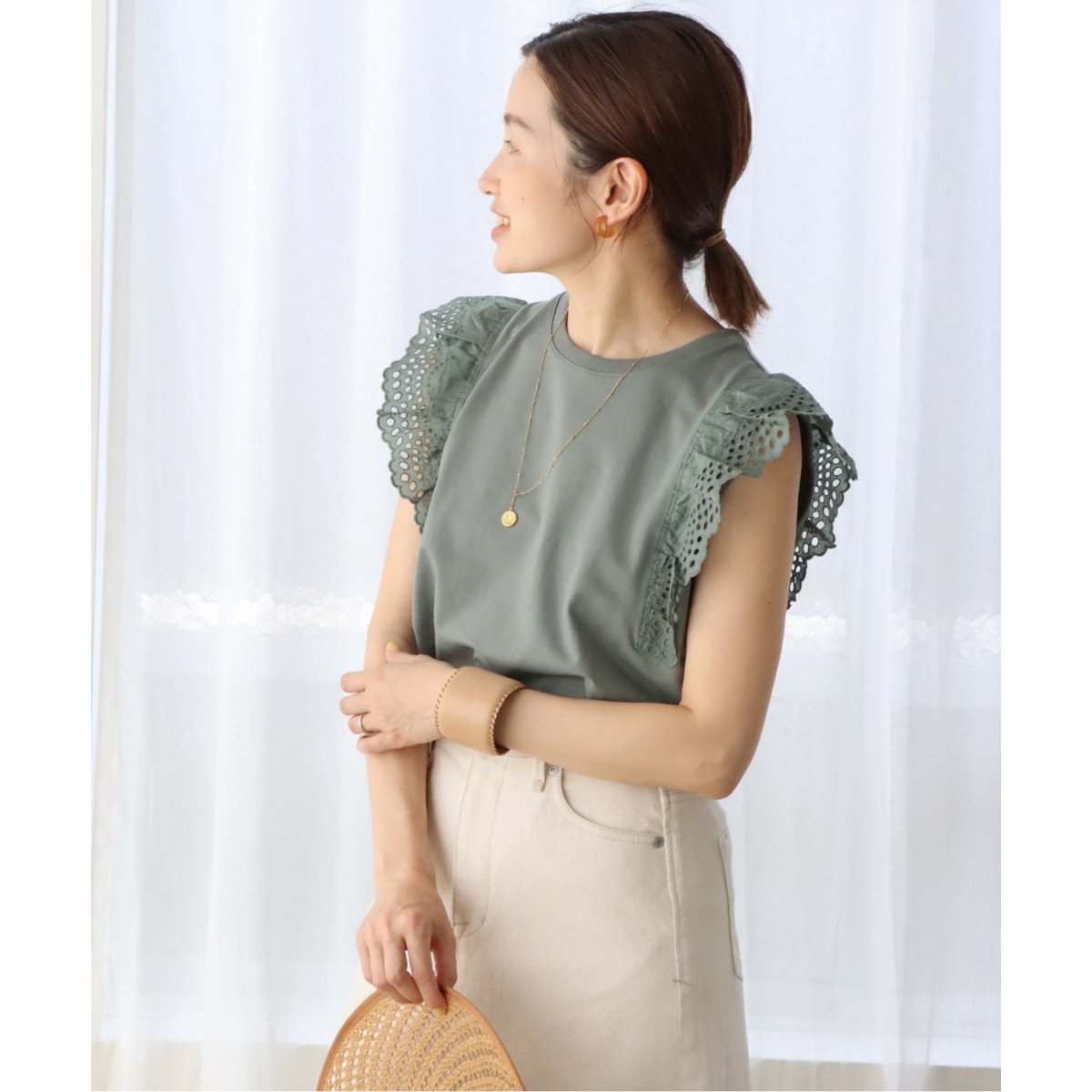 クロスジャージ スカラップフリルプルオーバー | イエナ(IENA