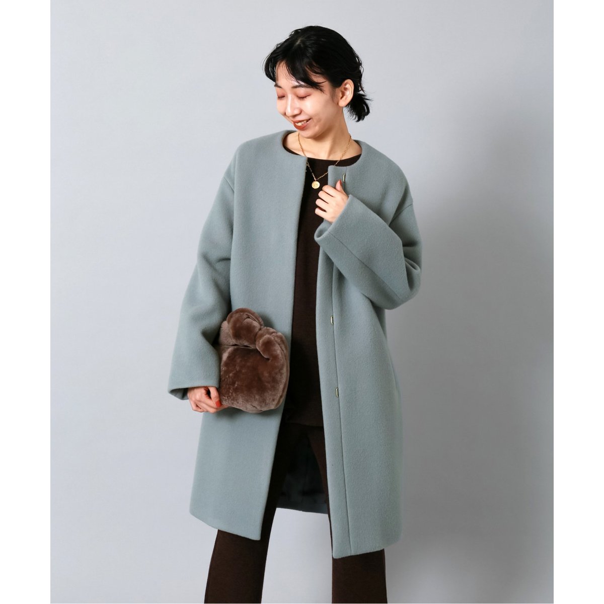 ラムウールノーカラーコート | イエナ(IENA) | マルイウェブチャネル