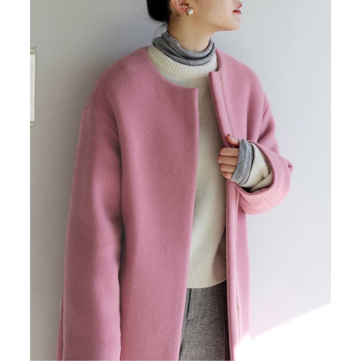 ラムウールノーカラーコート | イエナ(IENA) | マルイウェブチャネル