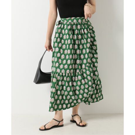 SZ Blockprints】Garden Green & Jaipur Pinkラップスカート | イエナ 