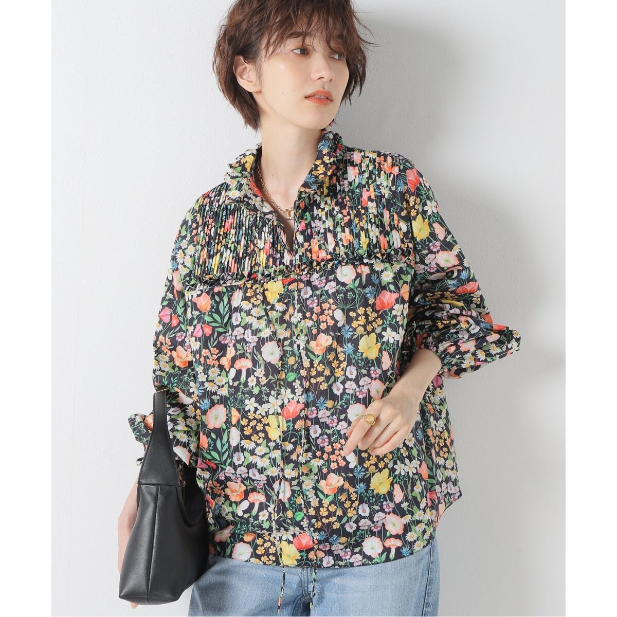 HORROR VACUI ブラウス5分丈花柄フラワー