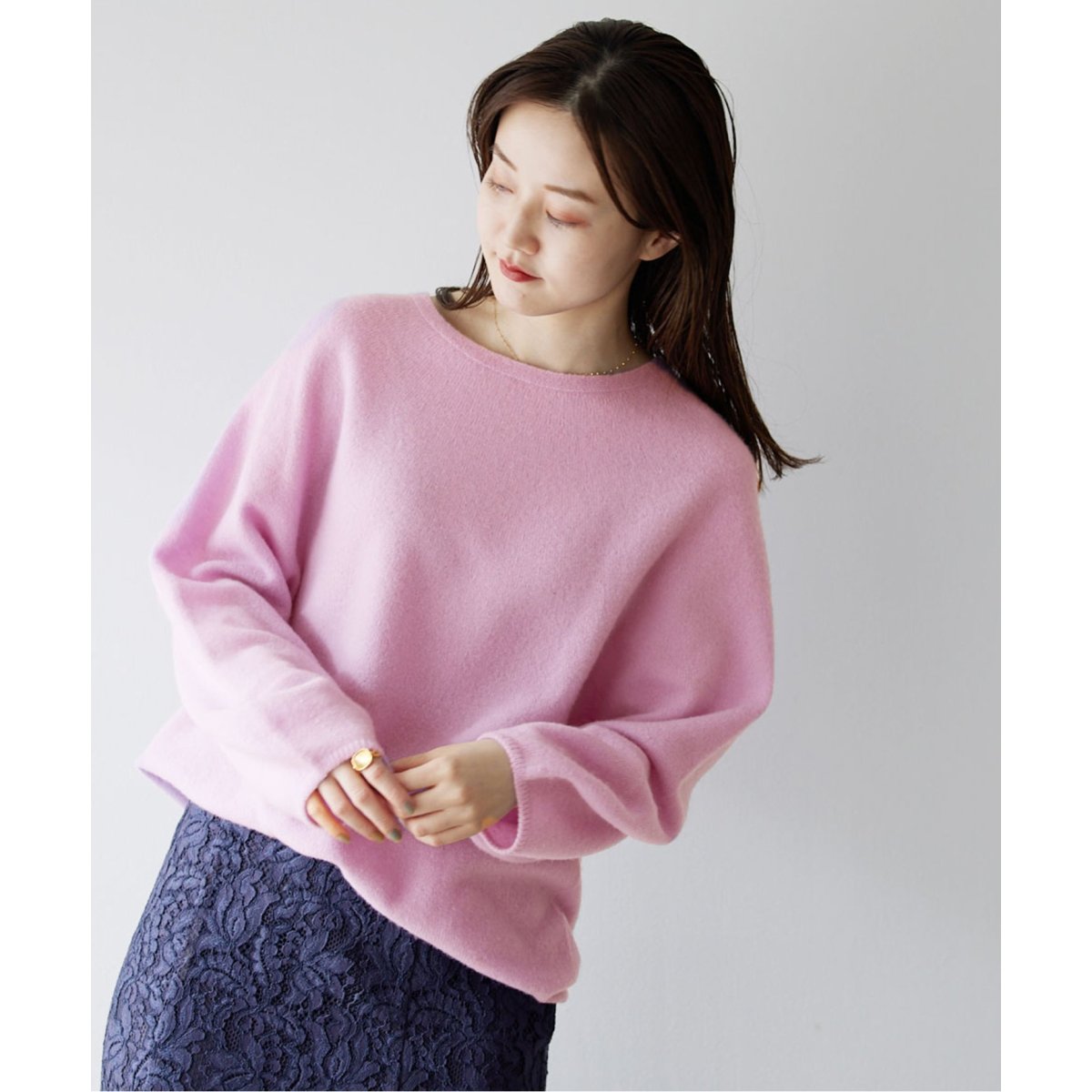 IENA chess Vネック プルオーバー