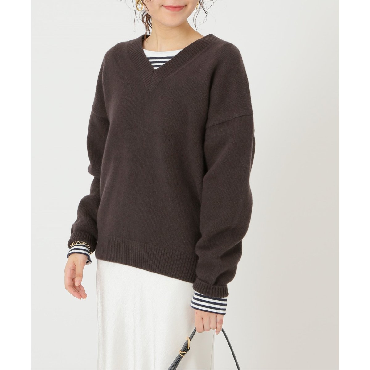AQUAVネックプルオーバーIENA Vネックニットセーター値下げ