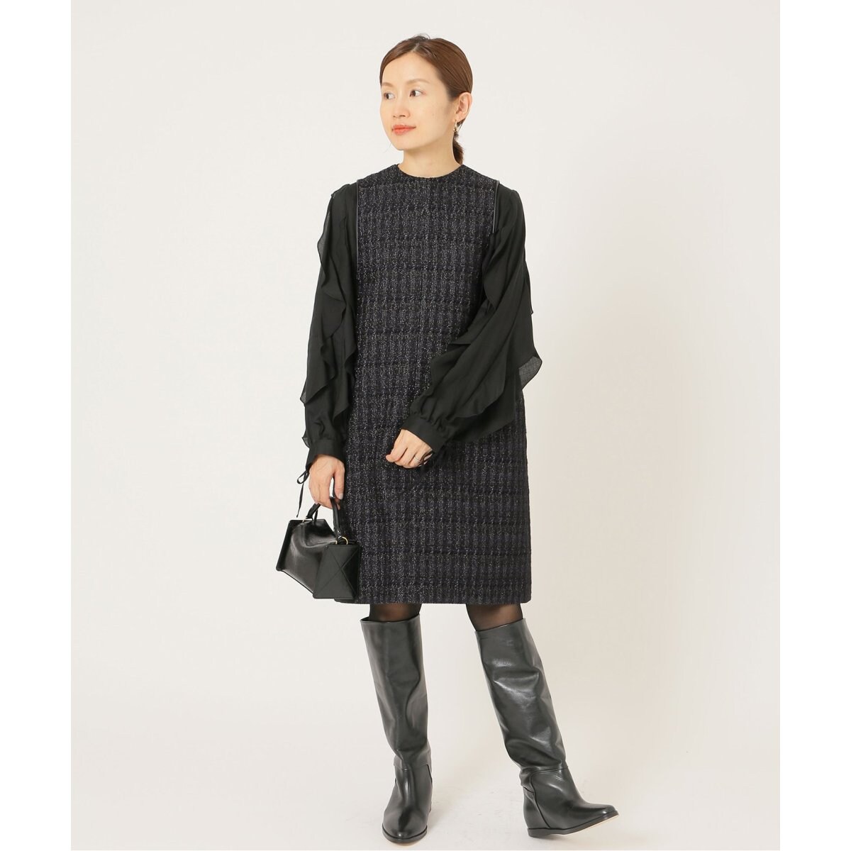 IÉNA　＆NAVY ツイードBOX ジャンパースカート ＆NAVY ツイードBOX ジャンパースカート | イエナ(IENA