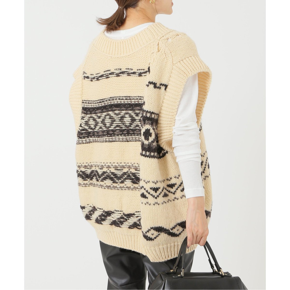 JANE SMITH/ジェーンスミス】3G カナディアン Vネック ニットベスト