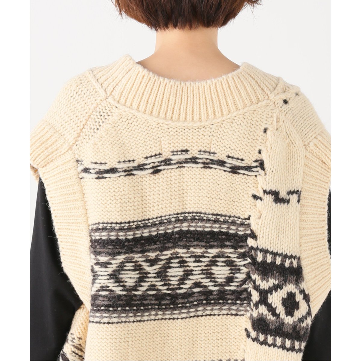 新品タグ付♡ IENA JANE SMITH/ジェーンスミス ニットベスト JANE SMITH/ジェーンスミス】3G カナディアン Vネック ニット