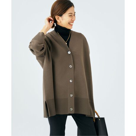 IENA（イエナ）の「スーパーファインスムースポンチョカーディガン ｜長袖 