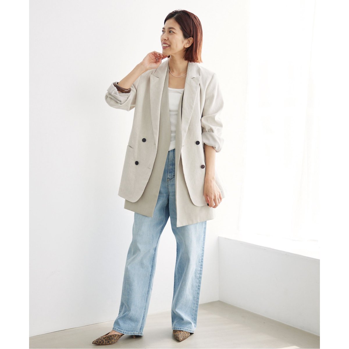 【2023SS】イエナ LINEN COTTONストレッチジャケット ダブル 2023SS】イエナ LINEN COTTONストレッチジャケット ダブル
