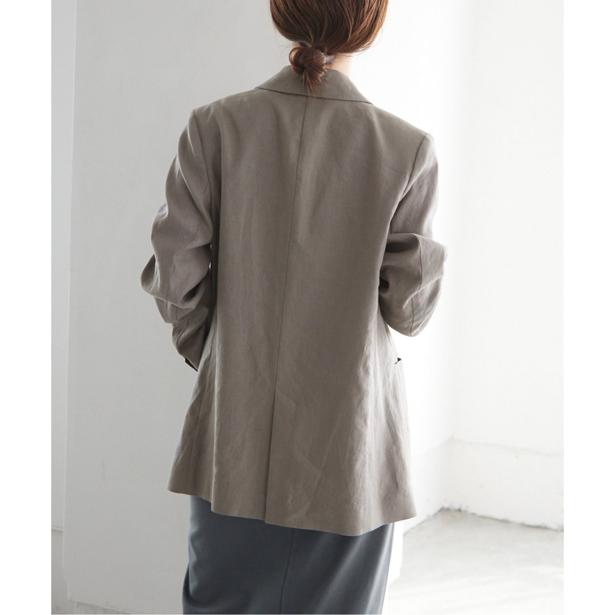 LINEN COTTONストレッチジャケット | イエナ(IENA) | 23010900545010