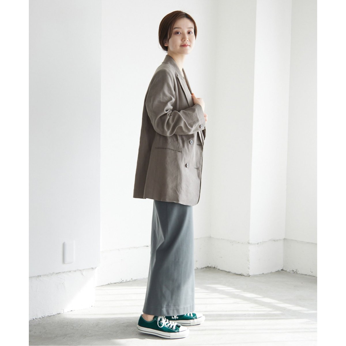 LINEN COTTONストレッチジャケット | イエナ(IENA) | 23010900545010