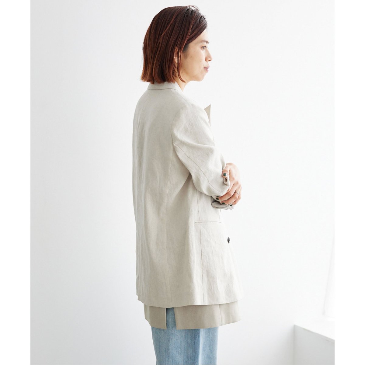 LINEN COTTONストレッチジャケット | イエナ(IENA) | 23010900545010