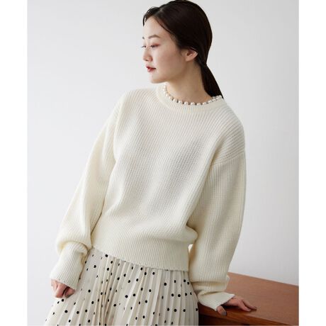 ウールアクリルパール付き畦プルオーバー | イエナ(IENA) | マルイ  