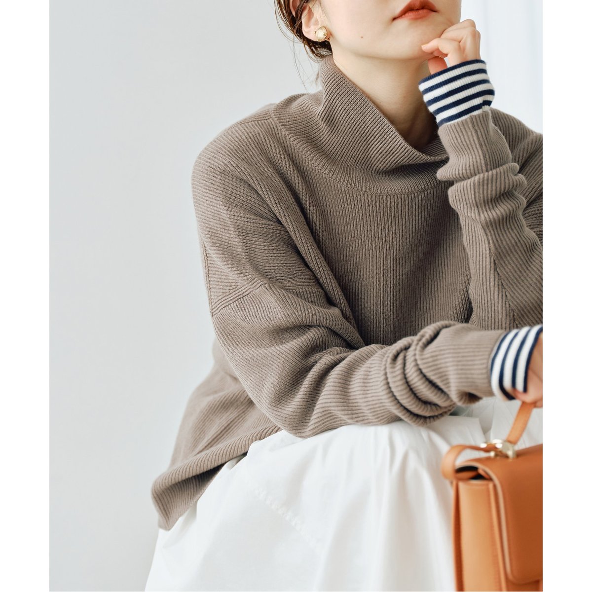 IENA - イエナ 22AW クロップド ウール タートルプルオーバー ニット セーター IENA - イエナ 22AW クロップド ウール タートルプルオーバー
