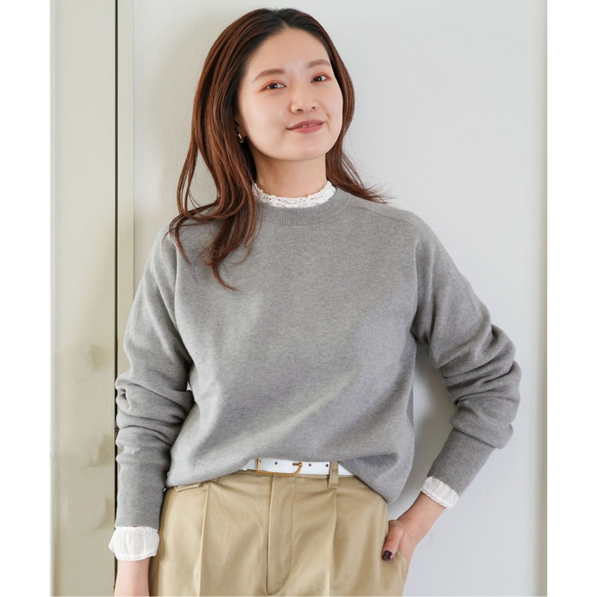 【美品】IENA Petitスムースクルーネックプルオーバー Petitスムースクルーネックプルオーバー | イエナ(IENA
