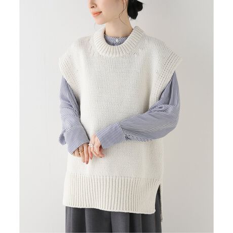 ATON/エイトン】COTTON LILY YARN CREWNECK ベスト | イエナ(IENA 