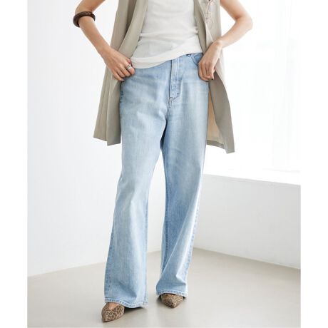 YANUKヤヌーク JOAN ハイウエストワイドデニム ワンウォッシュ タグ  