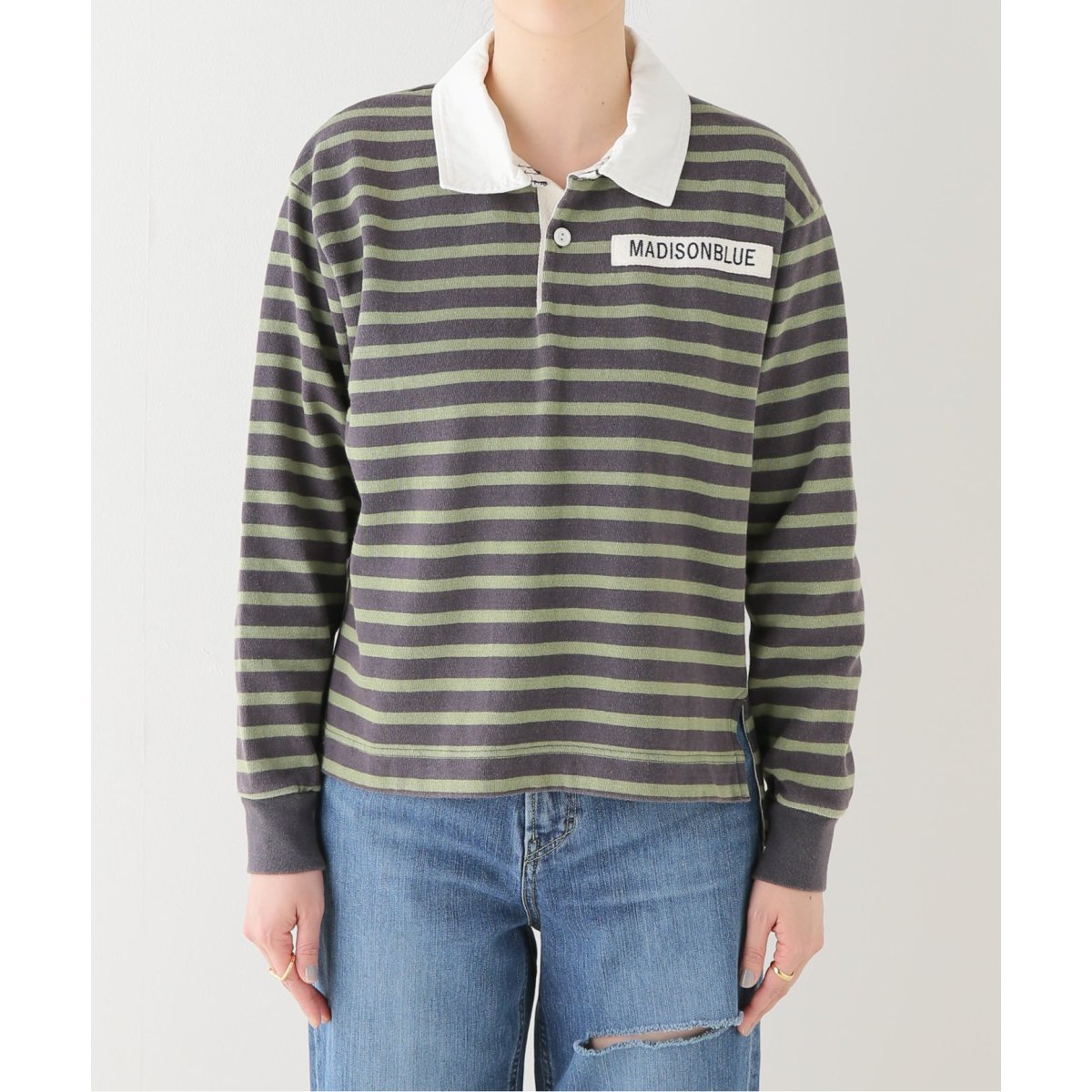 MADISONBLUEマディソンブルー】RUGBY SH BORDER