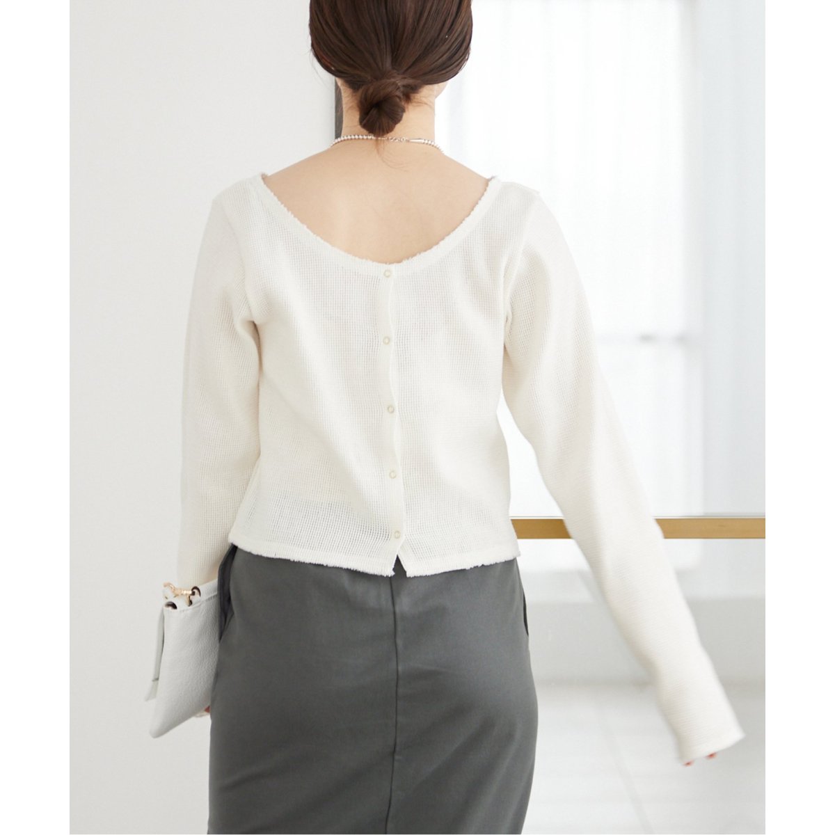 IENA - イエナ  【Loro/ローロ】ワイドネック ショートカーディガン Loro/ローロ】ワイドネック ショートカーディガン | イエナ(IENA