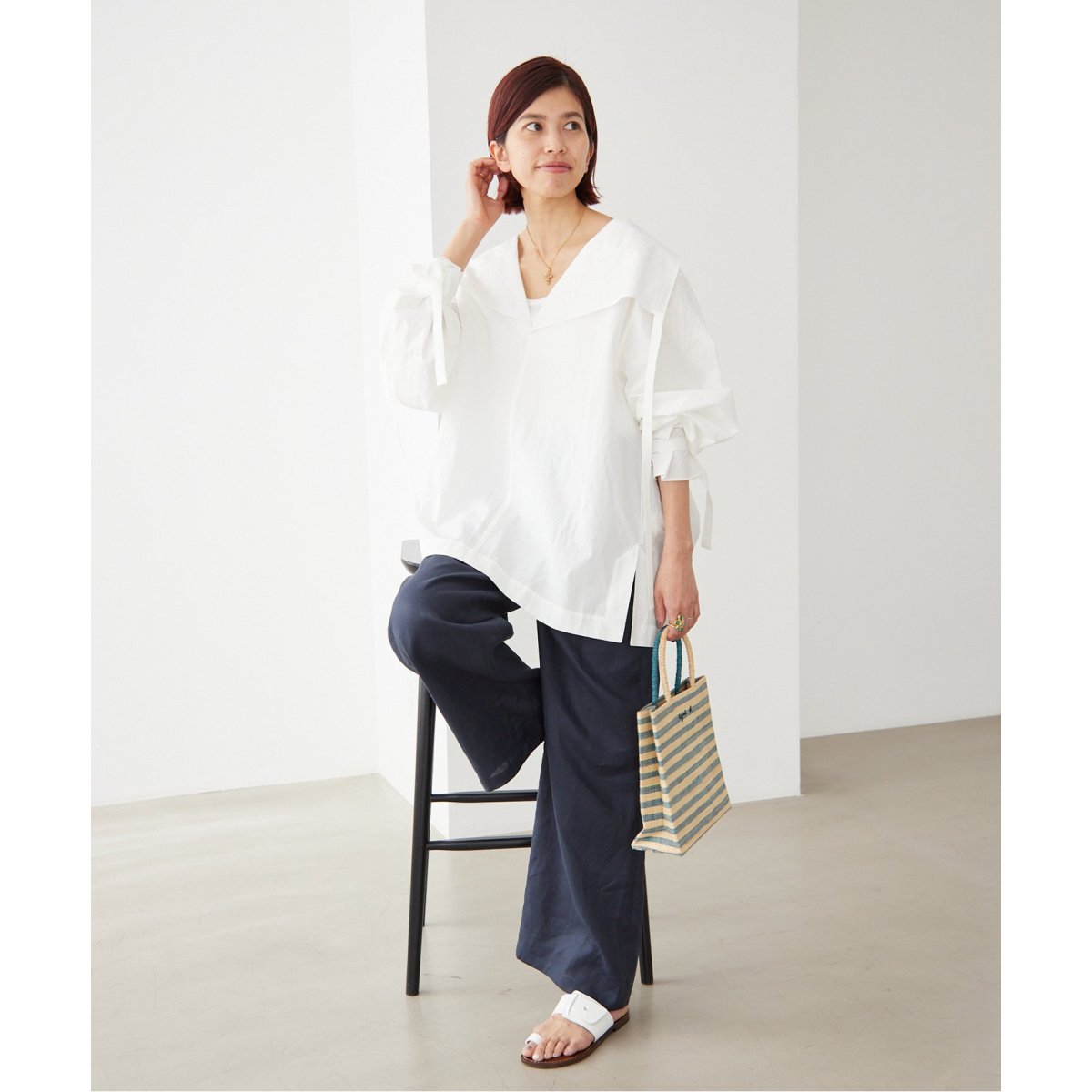 ESLOW/エスロー】DRAWSTRING SHIRT プルオーバー シャツ | イエナ(IENA