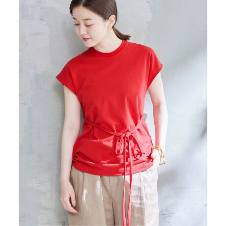 INSCRIRE / アンスクリア】Belted NS Tee / ベルテッドノースリーブT 