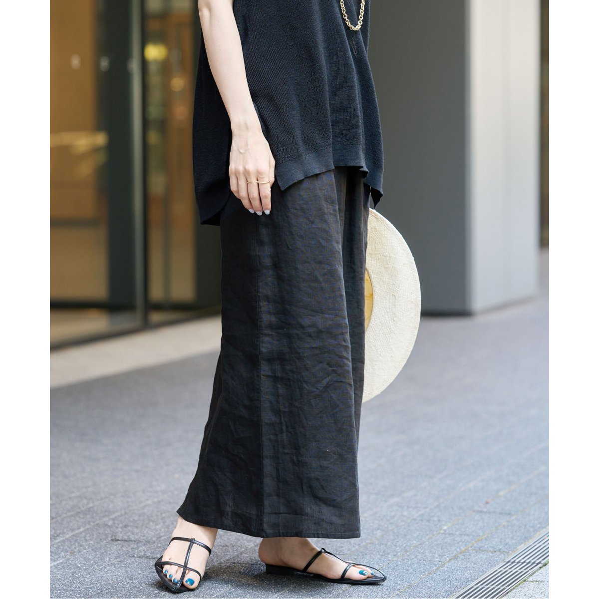 【新品・紙タグ付】IENAのリネントラペーズイージースカート IENA（イエナ）の「《予約》リネントラペーズイージースカート