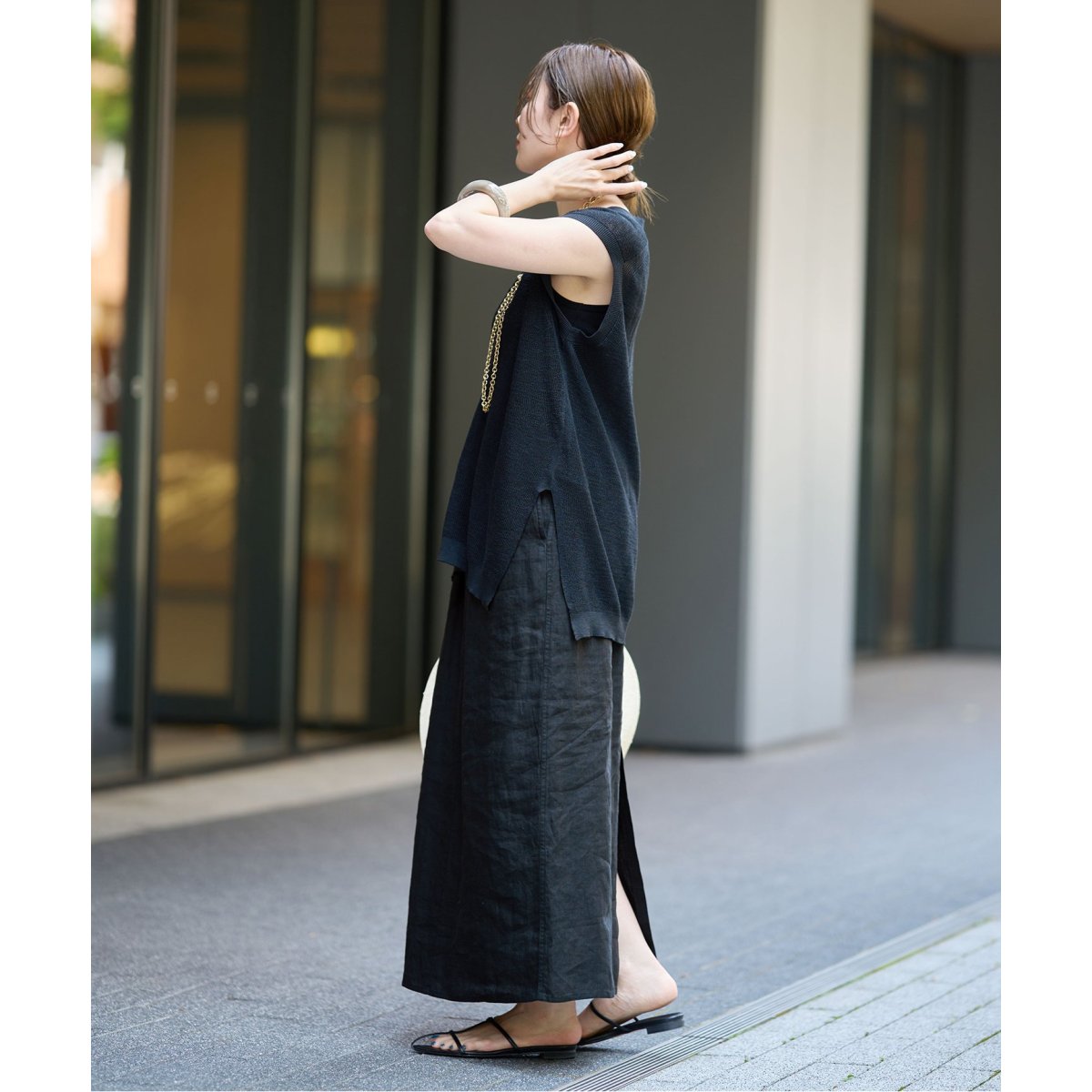 【新品・紙タグ付】IENAのリネントラペーズイージースカート IENA（イエナ）の「《予約》リネントラペーズイージースカート