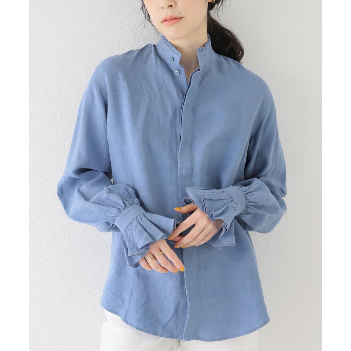 BOURRIENNE BOUDOIR BLEU リネンシャツ BOURRIENNE PARIS/ブリエンヌ】BOUDOIR BLEU ブラウス | イエナ(IENA