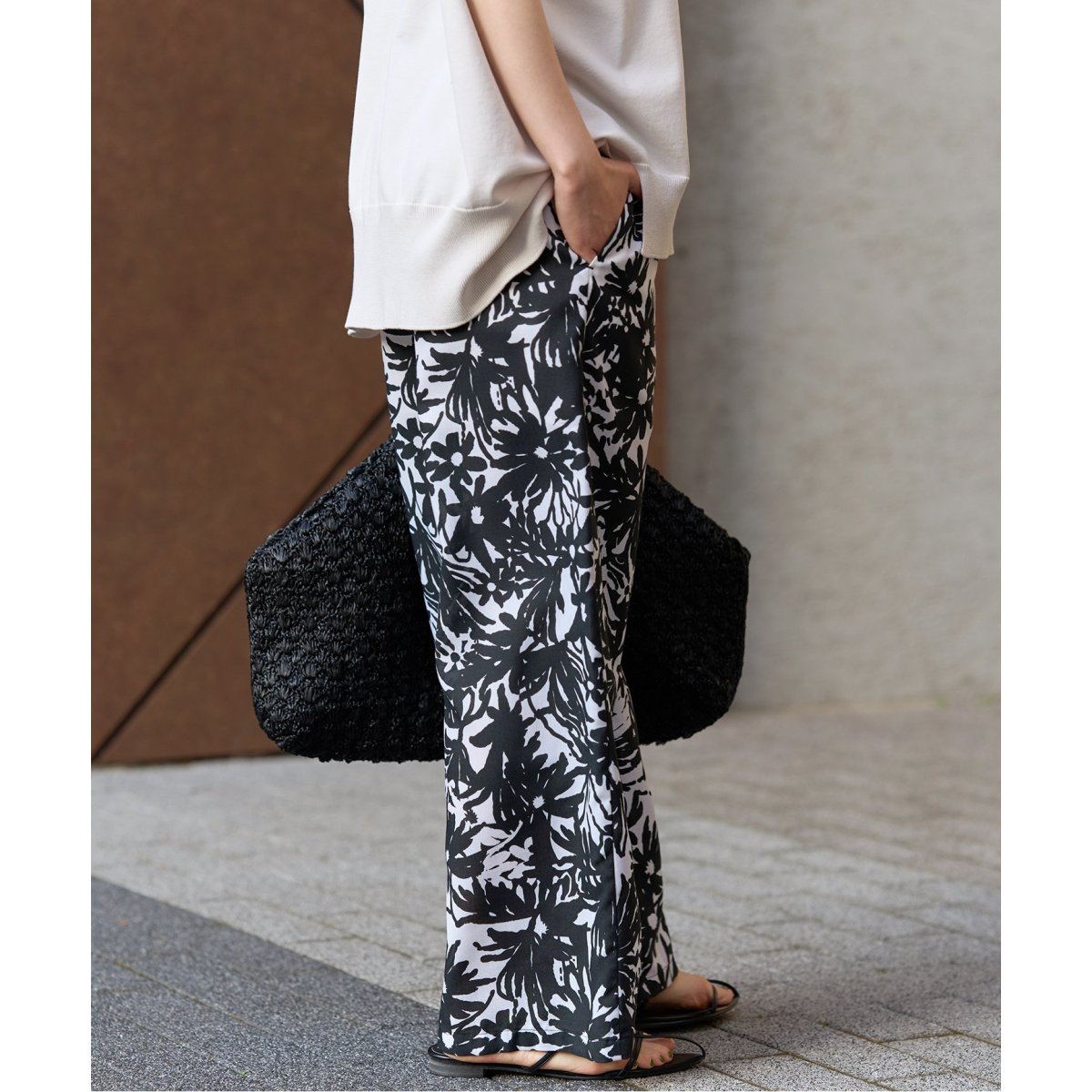 【美品】IENA Deveauxプリントイージーパンツ　36 IENA LA BOUCLE（イエナラブークル）の「IENA LA BOUCLE DEVEAUX
