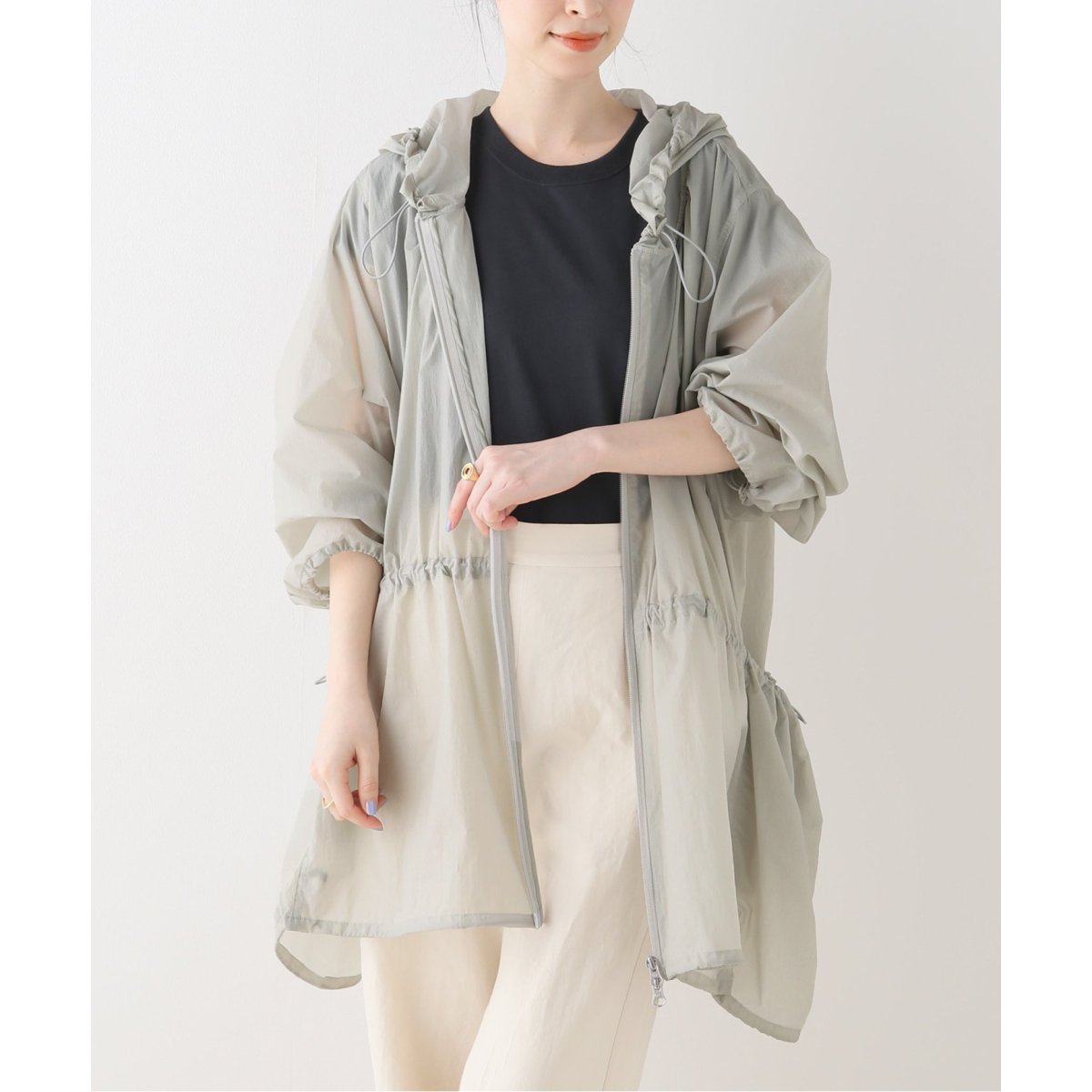 AMOMENTO RIPSTOP HOODIE PONCHO アモーメント Ripstop Hoodie Poncho – La Garçonne