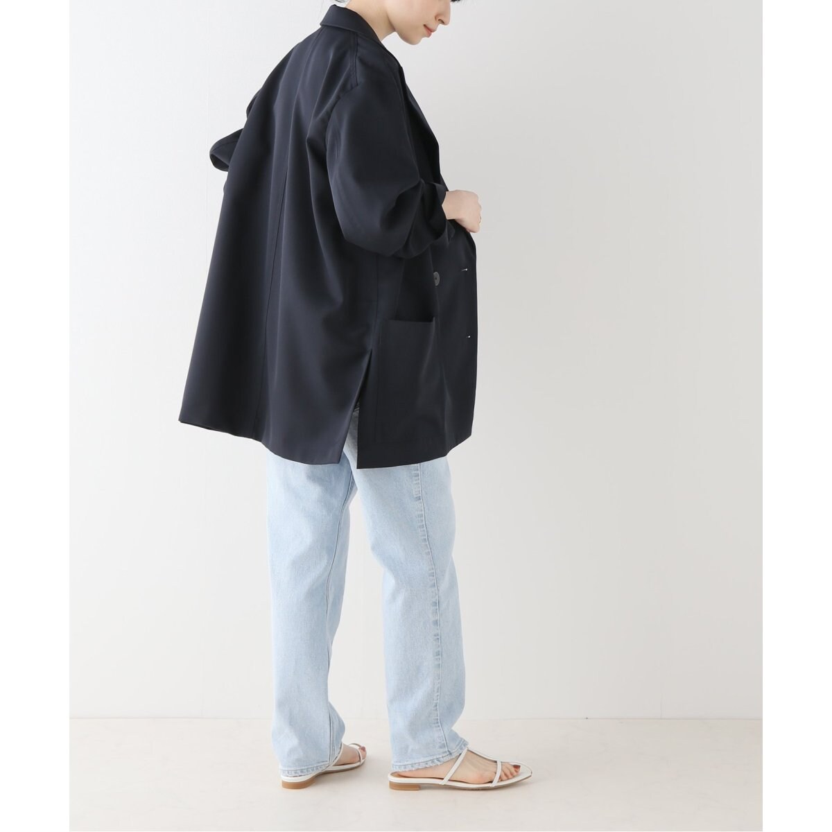 ソフィードール オーバーサイズダブルジャケット ネイビー サイズ36 SOFIE D'HOORE/ソフィードール】JACKET / オーバーサイズダブル