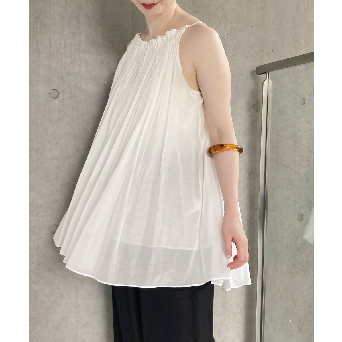 IENA maison シルクコットンギャザーキャミ 3073001117258231_01_3447w.jpeg