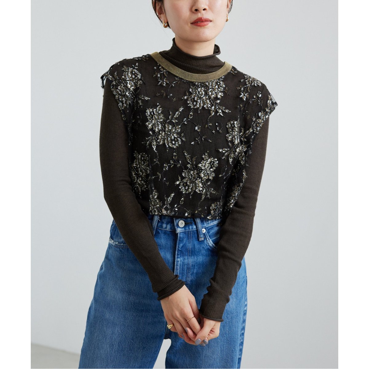 MARGE/マージ】LACE SHORT GILLET / レースショートジレ | イエナ(IENA ...