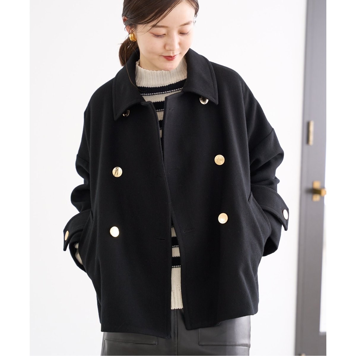 マッキントッシュ別注HUMBIE ショートコート新品未使用タグ付き　黒サイズ４ MACKINTOSH/マッキントッシュ】別注 NEW HUMBIE ダブルショートコート