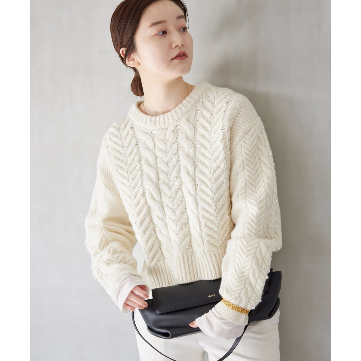 【未使用】イエナ IENA パールツキケーブルプルオーバー ニット パールツキケーブルプルオーバー | イエナ(IENA) | マルイウェブチャネル