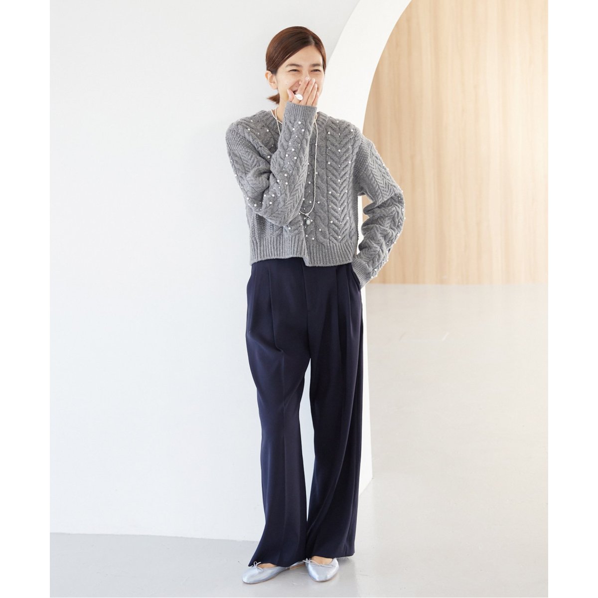 【未使用】イエナ IENA パールツキケーブルプルオーバー ニット パールツキケーブルプルオーバー | イエナ(IENA) | マルイウェブチャネル